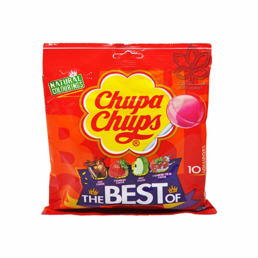 آبنبات چوبی چهار طعم میوه ای ۱۰ عدد چاپا چاپس - chupa chups