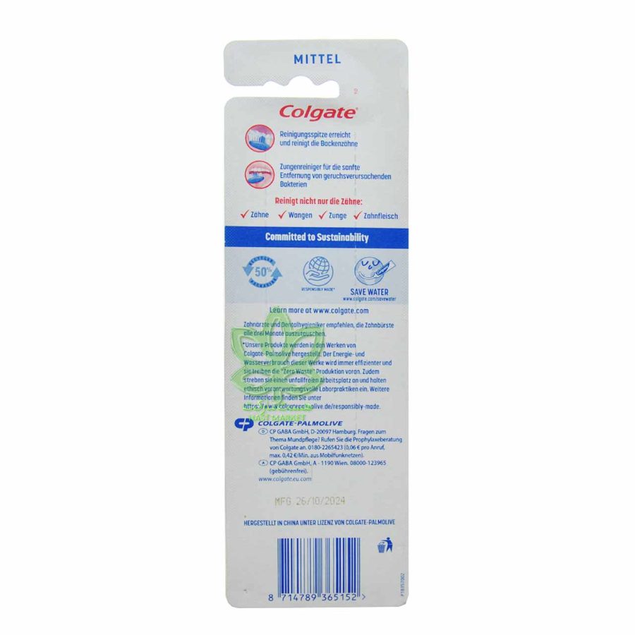 مسواک کولگیت با برس متوسط 3 عدد اکسترا کلین - colgate - Image 2
