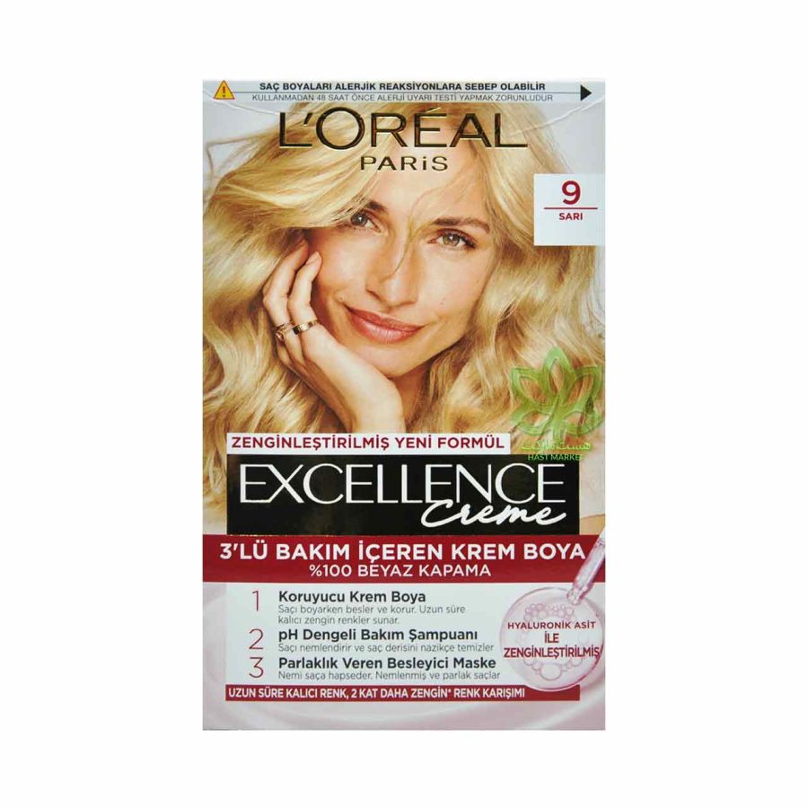 کیت رنگ مو لورال شماره 9 بلوند روشن - loreal
