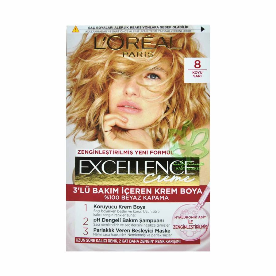 کیت رنگ مو لورال شماره 8 بلوند تیره - loreal