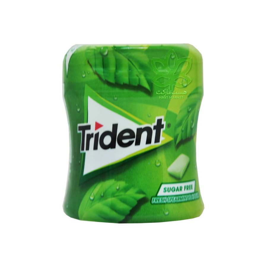 آدامس نعنا سبز وایبز ( بدون شکر ) 60 عدد تریدنت - trident