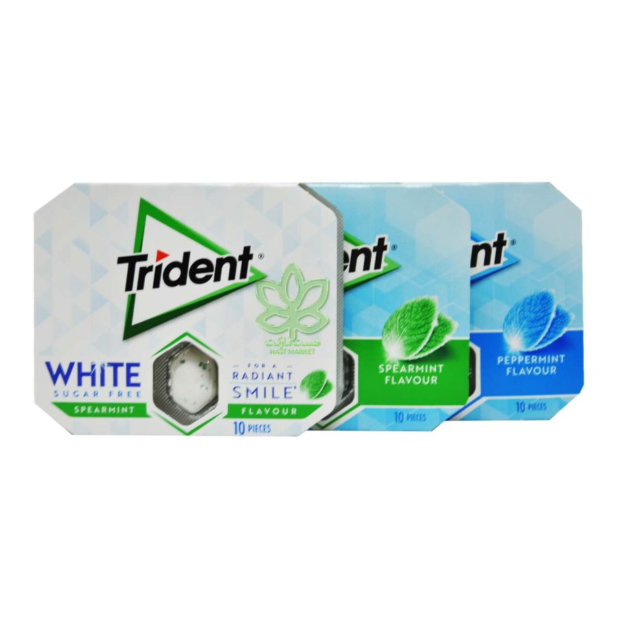 آدامس تریدنت نعنا فلفلی با فلوراید بدون شکر 10 عدد - trident - Image 3
