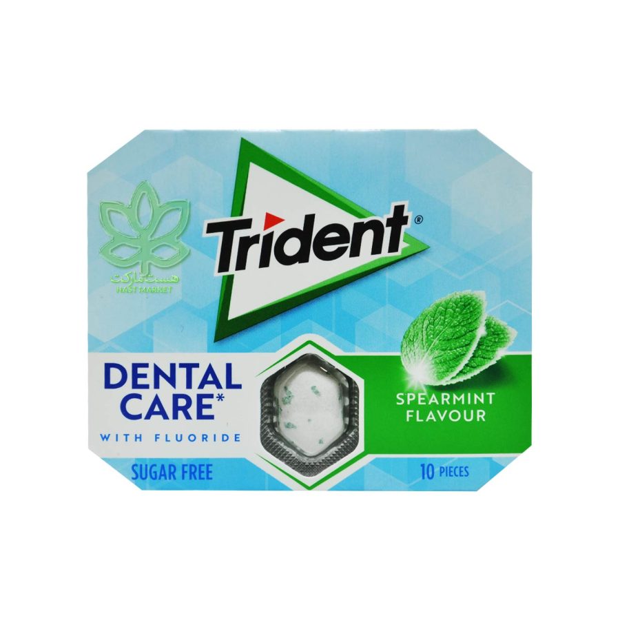 آدامس تریدنت نعنایی با فلوراید بدون شکر 10 عدد - trident