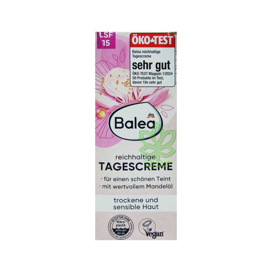 کرم صورت روز پوست خشک و حساس باله آ با روغن بادام 50 میل - balea