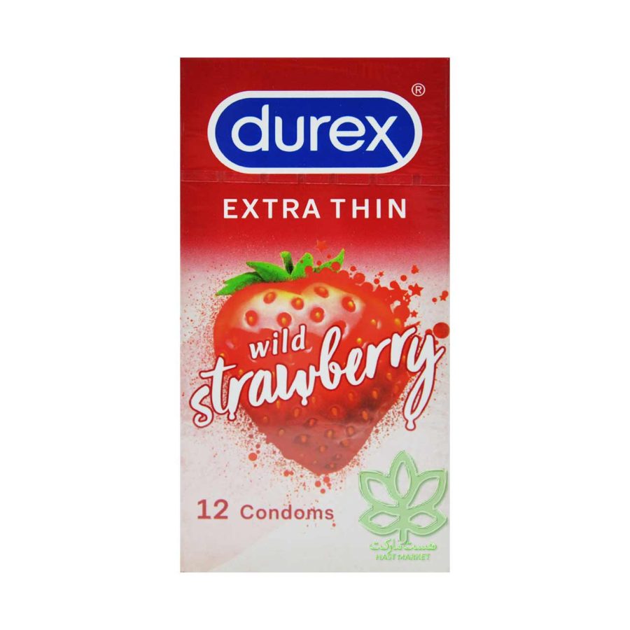 کاندوم دیورکس خیلی نازک توت فرنگی 12 عدد اکسترا تین - durex