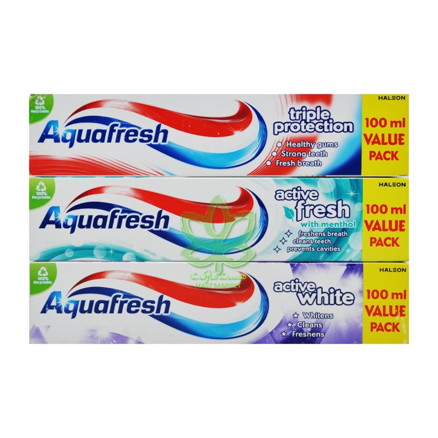 خمیر دندان اکوافرش سفید کننده اکتیو وایت 100 میل - aquafresh - Image 4