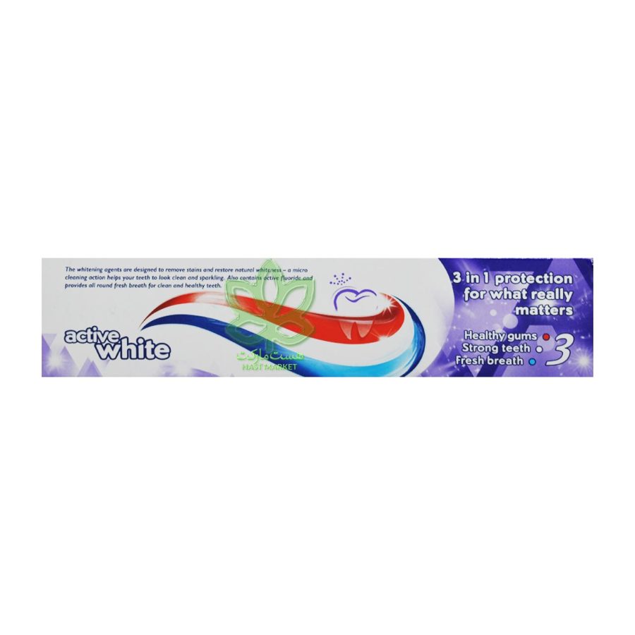 خمیر دندان اکوافرش سفید کننده اکتیو وایت 100 میل - aquafresh - Image 2