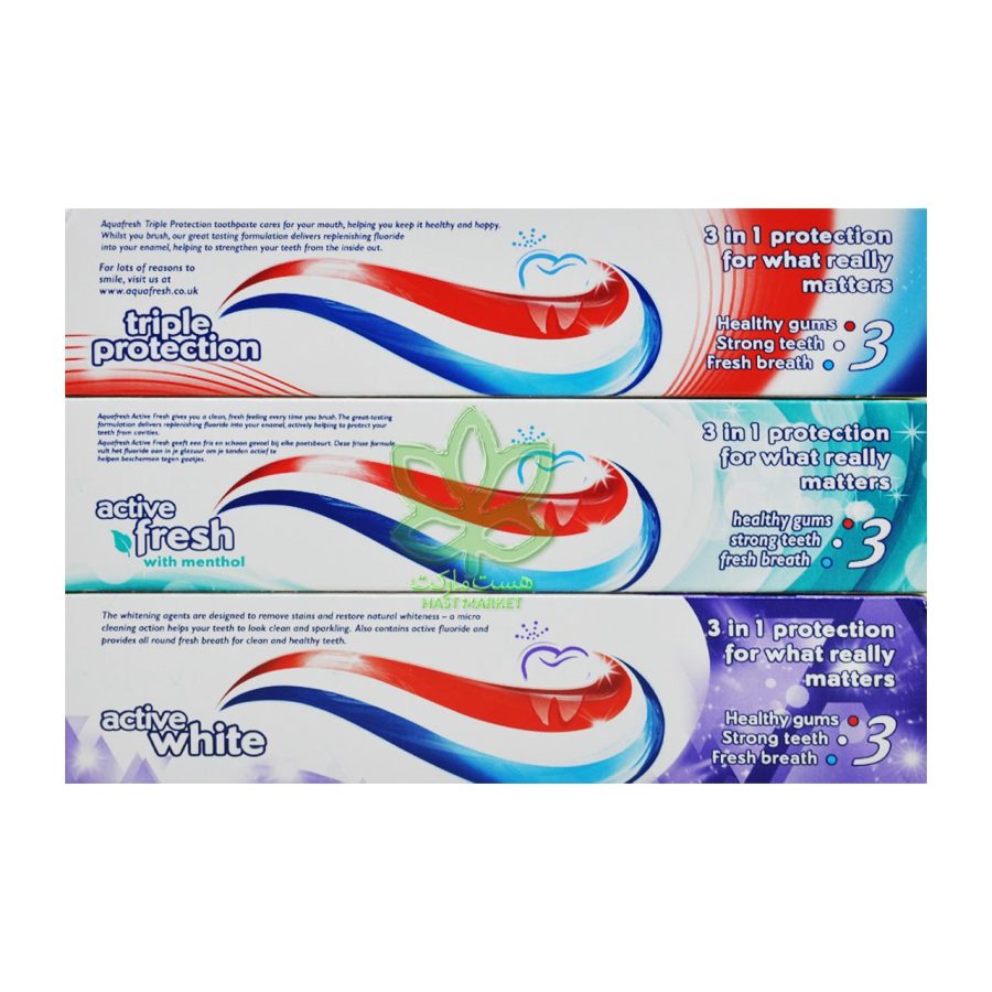 خمیر دندان اکوافرش سفید کننده اکتیو وایت 100 میل - aquafresh - Image 3