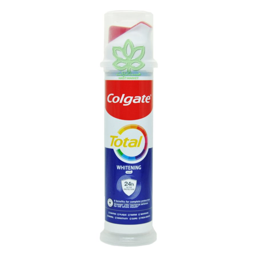 خمیر دندان سفید کننده کولگیت توتال پمپی 100 میل - colgate