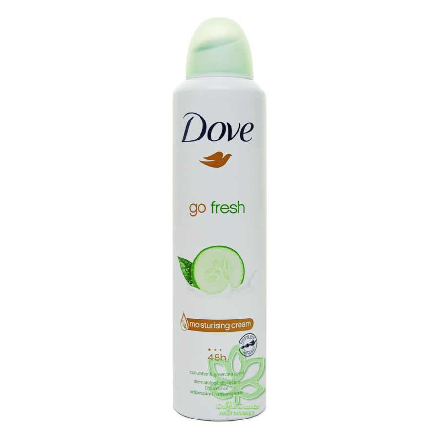 اسپری ضد تعریق داو خیار و چای سبز با کرم مرطوب کننده 250 میل گو فرش - dove