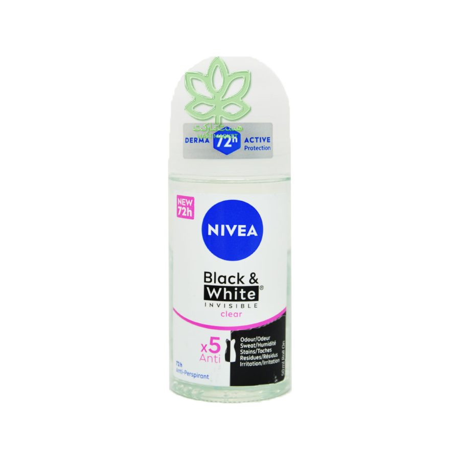 مام رول ضد تعریق نیوا نامرئی ضد لک بلک اند وایت 50 میل - nivea