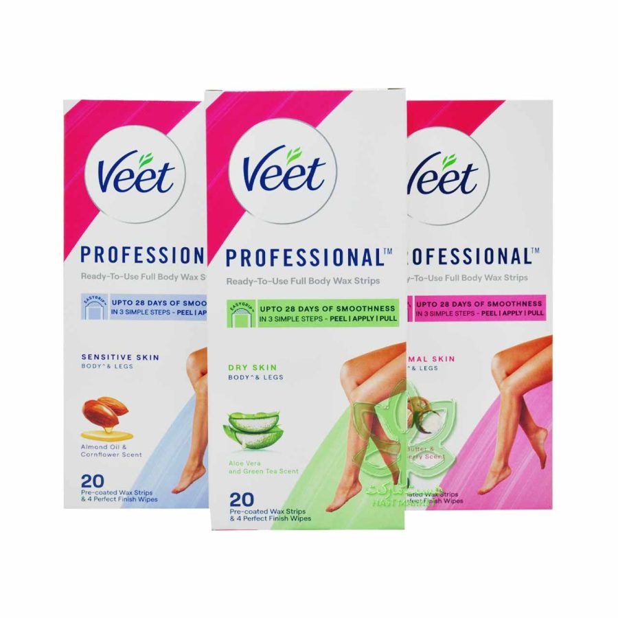 نوار وکس موبر بدن ویت پوست حساس با روغن بادام رایحه گل گندم 20 عدد - veet - Image 2