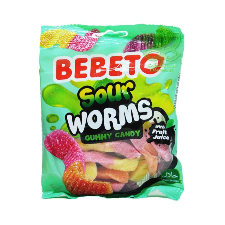 پاستیل شکری کرمی ترش ۸۰ گرم ببتو - bebeto